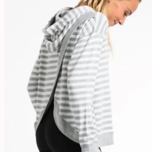 Vimmia x Pure Barre Striped Open Back Hoodie Sweater